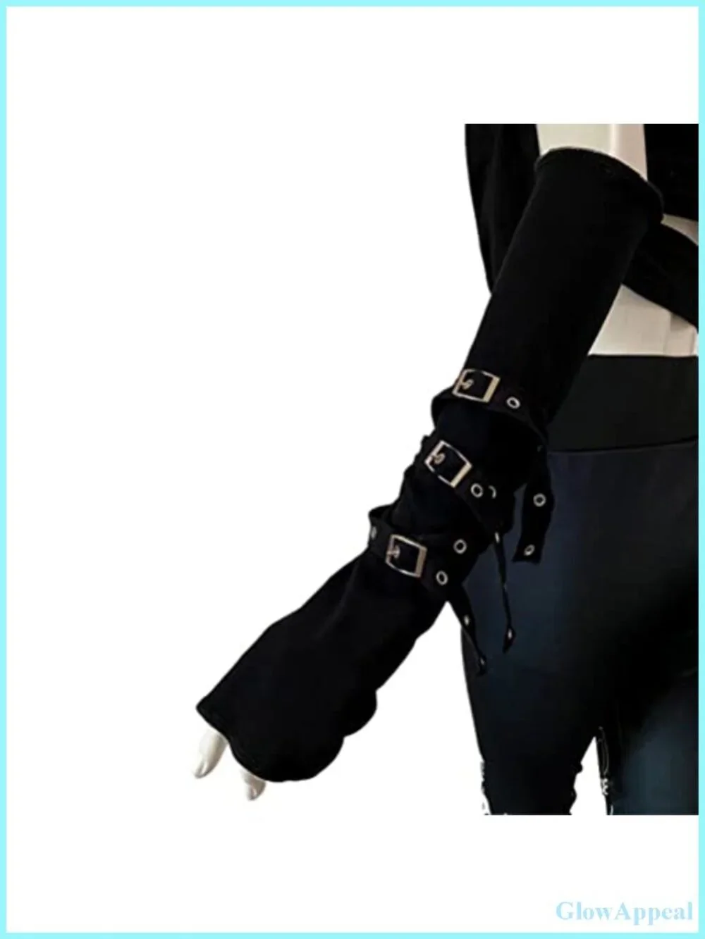 Fingerless Elbow-Length Arm Warmers Punk Goth Grunge Gloves Women Men